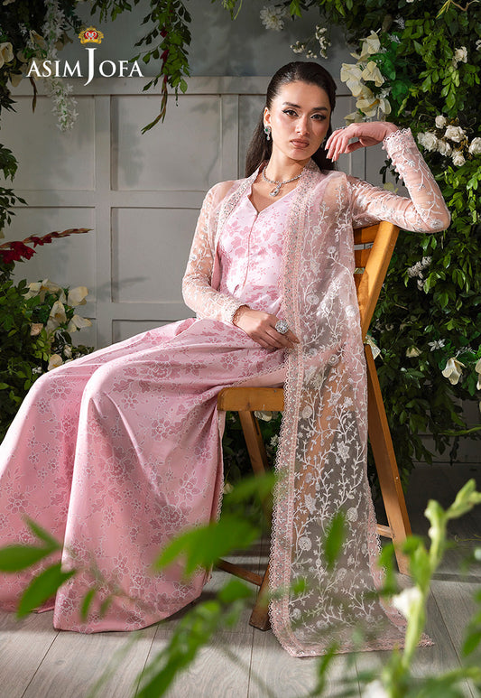 AJLFC-02 EMBROIDERED ORGANZA UNSTITCHED 2 PCS