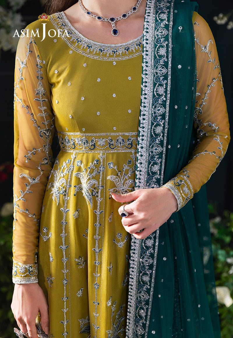 AJLFC-10 EMBROIDERED NET UNSTITCHED 3 PCS