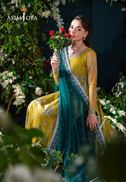 AJLFC-10 EMBROIDERED NET UNSTITCHED 3 PCS