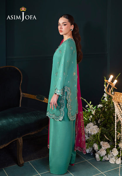 AJLFC-04 EMBROIDERED RAW SILK UNSTITCHED 3 PCS