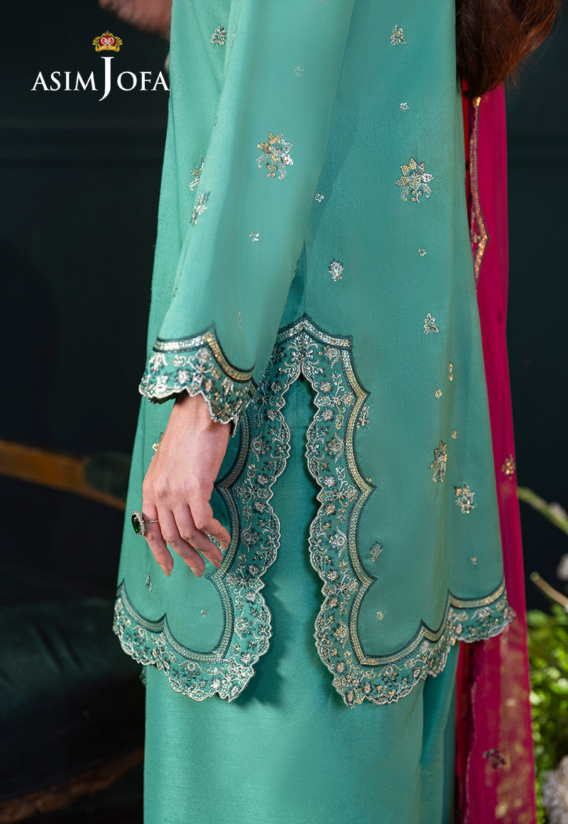 AJLFC-04 EMBROIDERED RAW SILK UNSTITCHED 3 PCS