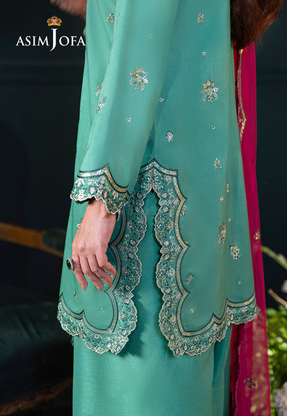 AJLFC-04 EMBROIDERED RAW SILK UNSTITCHED 3 PCS