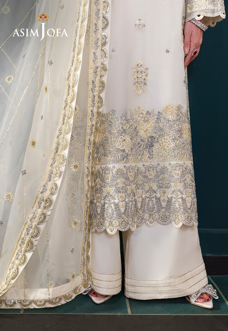 AJLFC-03 EMBROIDERED ORGANZA UNSTITCHED 3 PCS