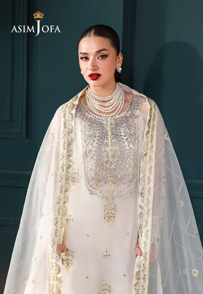AJLFC-03 EMBROIDERED ORGANZA UNSTITCHED 3 PCS