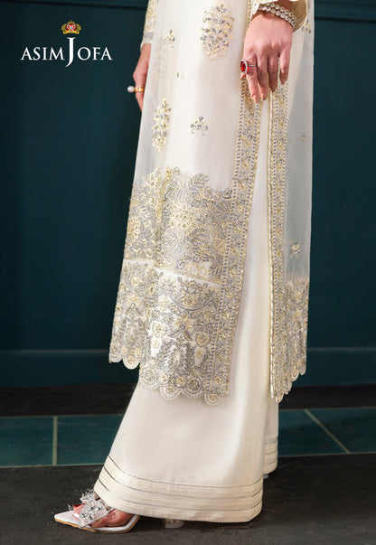 AJLFC-03 EMBROIDERED ORGANZA UNSTITCHED 3 PCS