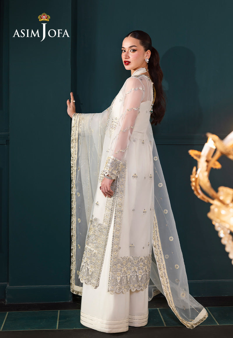 AJLFC-03 EMBROIDERED ORGANZA UNSTITCHED 3 PCS