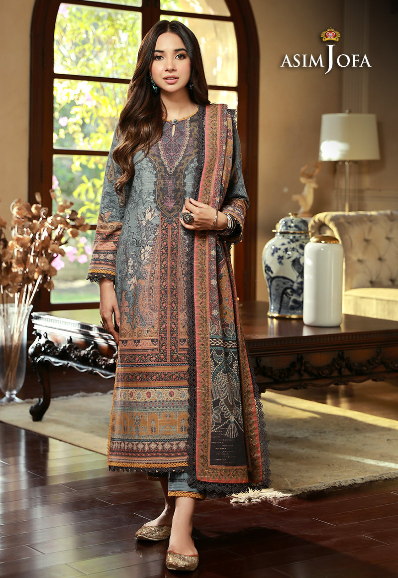 AJAWP-10 PRINTED KHADDAR STITCHED 3 PCS