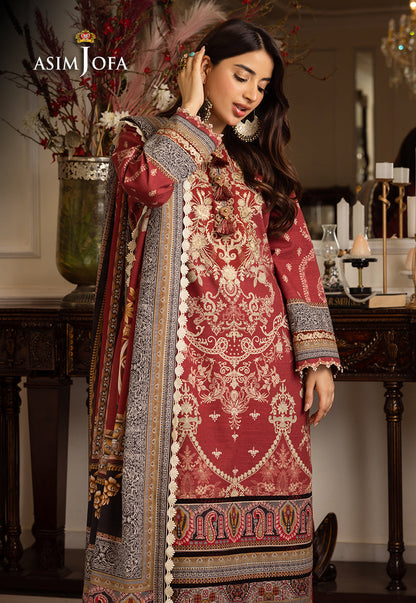 AJIWP-02 EMBROIDERED KHADDAR STITCHED 3 PCS