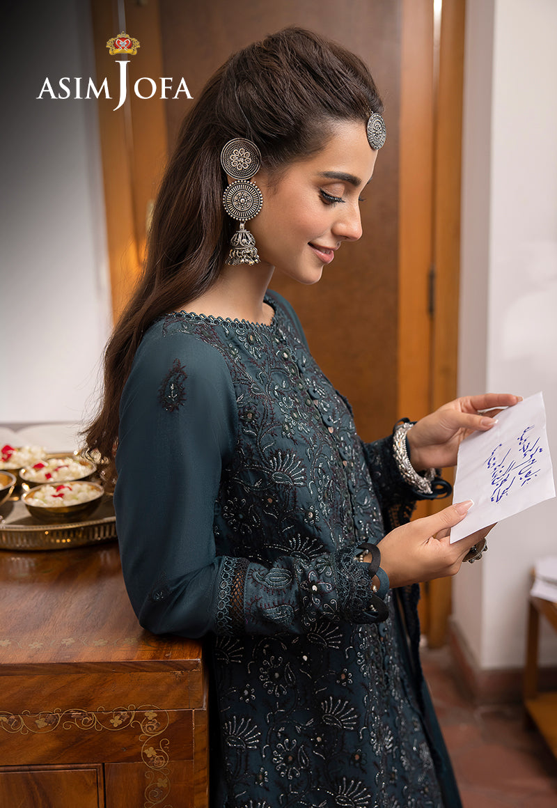 AJSW-13 EMBROIDERED LAWN SILK 3 PCS