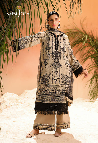 AJUBU-18 Printed Embroidered Lawn 2 Pcs