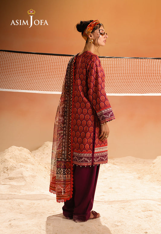 AJUBU-26 Printed Embroidered Lawn 3 Pcs