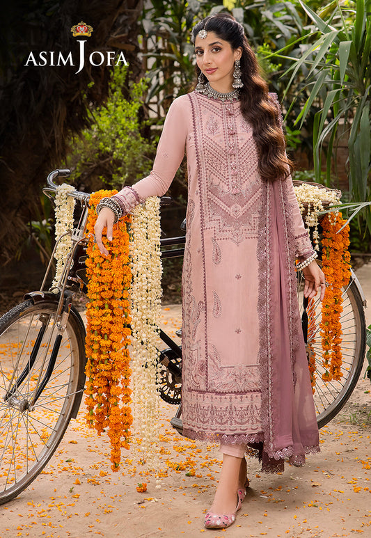 AJSW-29 EMBROIDERED LAWN SILK 3 PCS