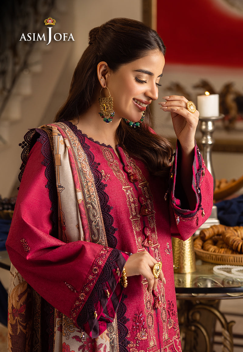 AJIWP-04 EMBROIDERED KARANDI STITCHED 3 PCS