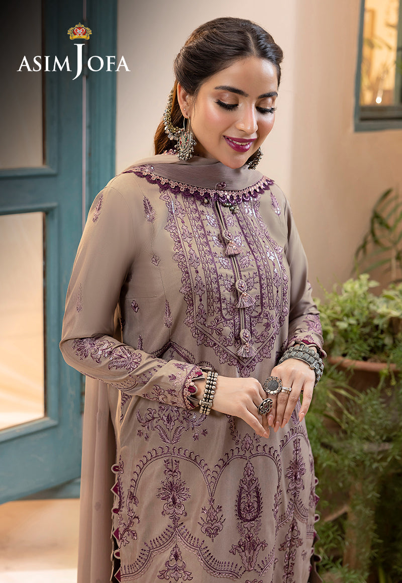 AJSW-23 EMBROIDERED LAWN SILK 3 PCS
