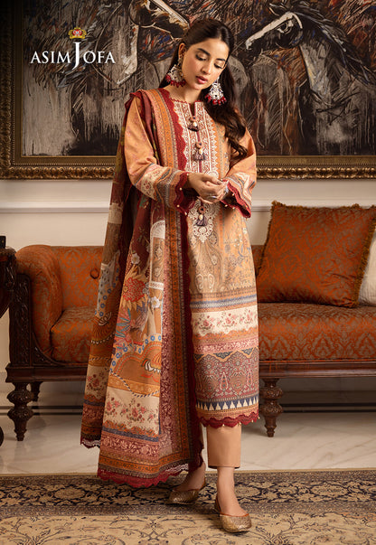 AJIWP-10 EMBROIDERED KARANDI STITCHED 3 PCS