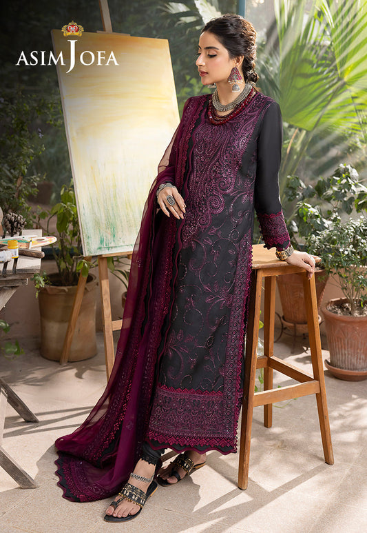 AJSW-16 EMBROIDERED LAWN SILK 3 PCS