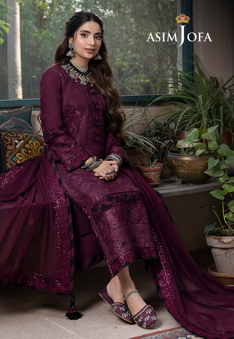 AJSWP-05 EMBROIDERED LAWN SILK STITCHED 3 PCS