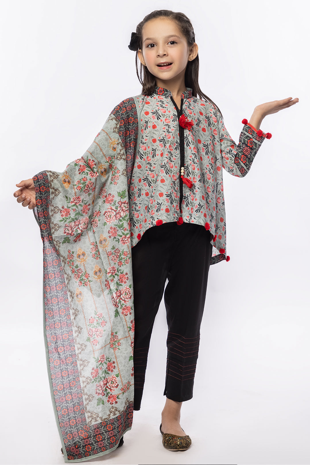 3PCS Digital Printed Lawn Shirt, Dupatta & Cotton Trouser SKU: SFRK-007