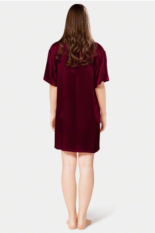 Women Short-Sleeve Silk Night Shirt-VL-NS01-WNE