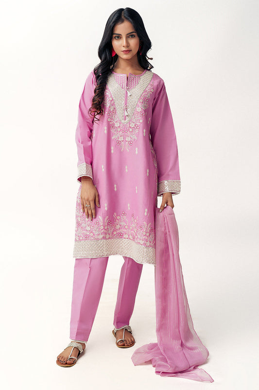 Cotton Lawn Fabric  3 Piece Suit /Lilac SKU:  T-SFC-001