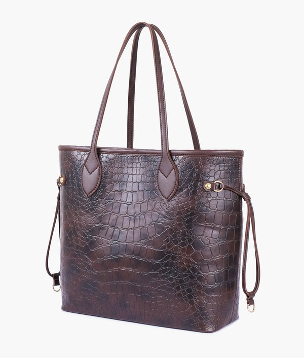 RTW Creation - Dark brown crocodile neverfull two piece set