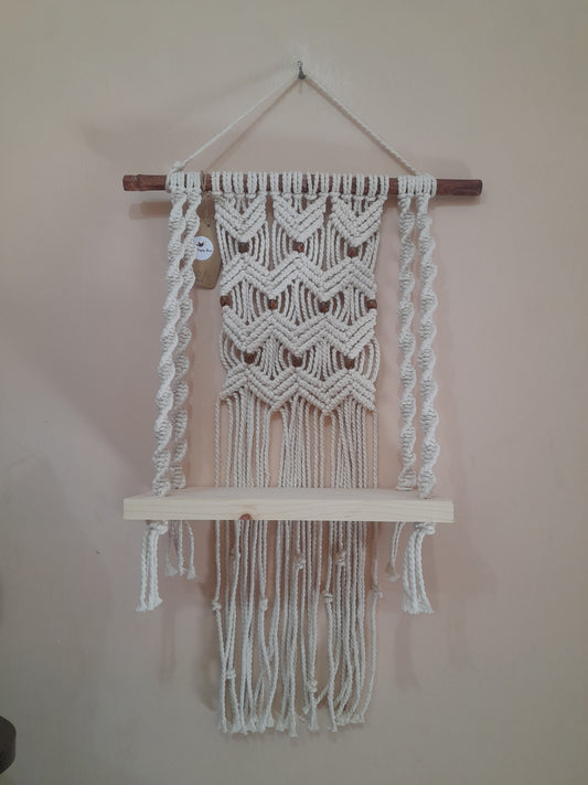Macrame hanging shelf