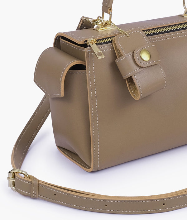 RTW Creation - Coffee bowling bag with top-handle