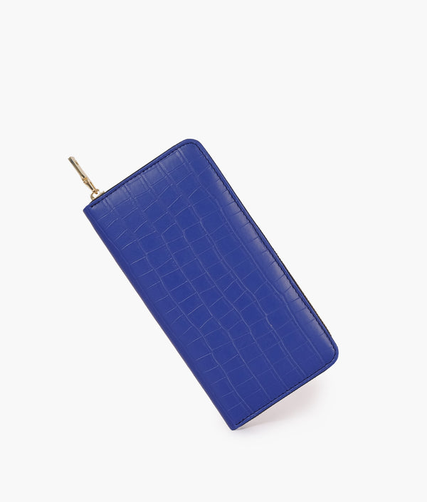 RTW Creation - Blue crocodile pattern wallet