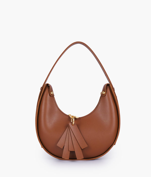 RTW Creation - Brown crescent hobo bag