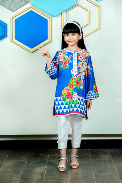PRST-058 Digital Printed Lawn Shirt & Cotton Trouser