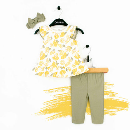 DS Baby Girl 3 Piece Set Lemon Print