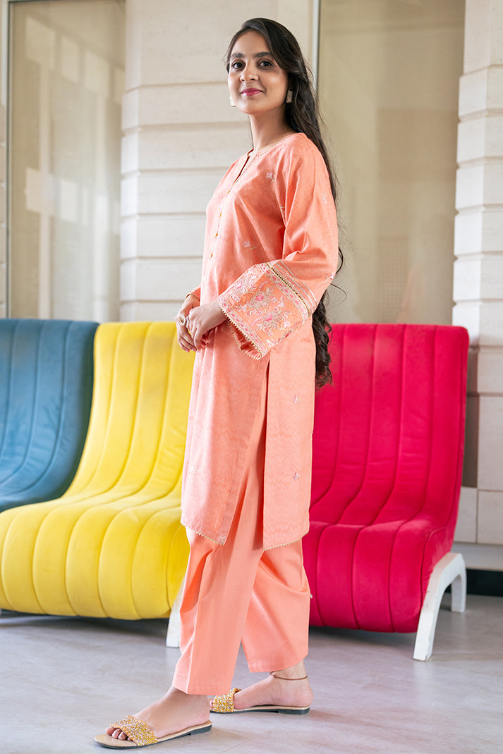 T-SFC-031, Embroidery shirt and stright SHALWAR