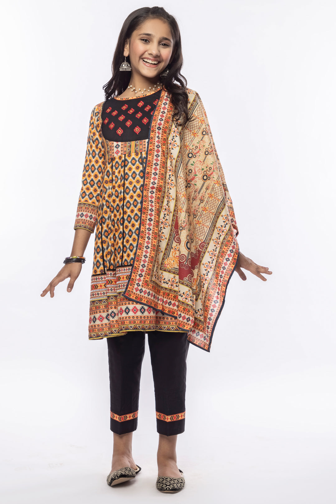 3PCS Digital Printed Lawn Shirt, Dupatta & Cotton Trouser SKU: SFRK-001