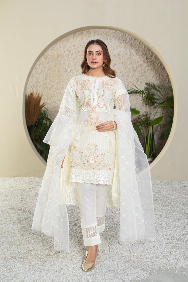 Manahils Stitched Mlt-01-Off White