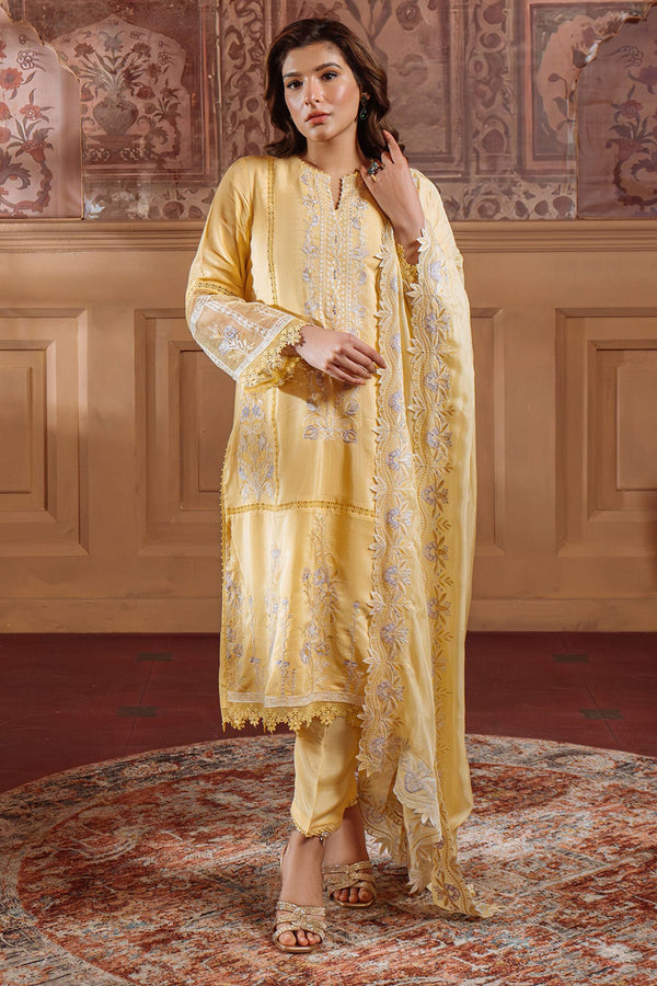 Festive Edit By Sahar Unstitched 3 Piece Emb Luxury Formals Collection'2025-03-Pale Primrose