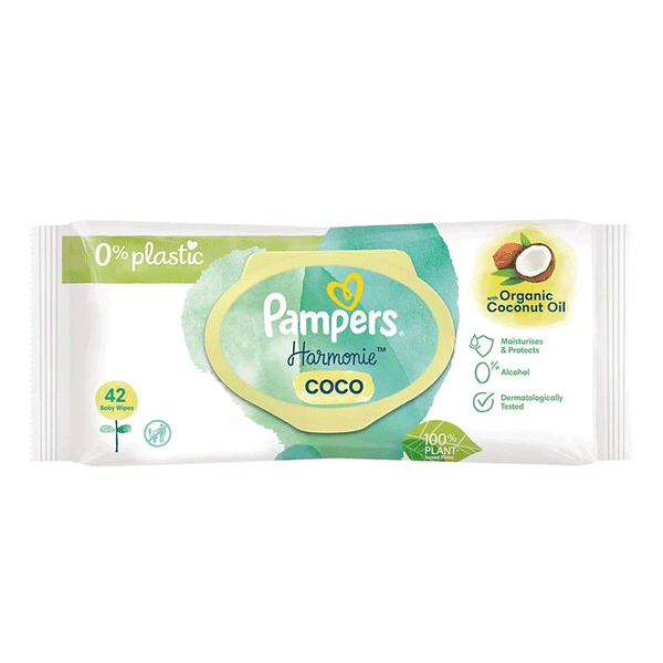 Pampers Harmonie Coco With Organic Coconut Oil Baby Wipes 42s