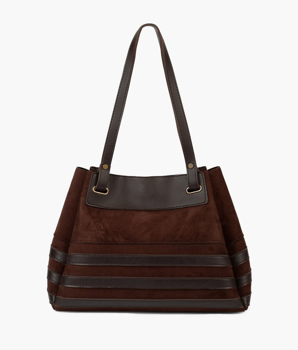 RTW Creation - Dark brown suede zebra tote bag