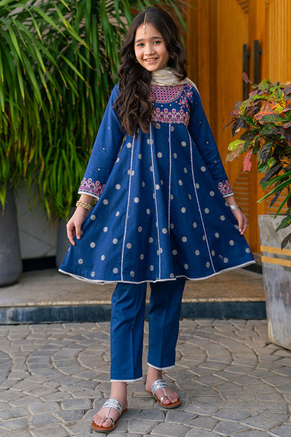 K-SFC-003,  Embroidered Shirt With Panel Table Print Dress