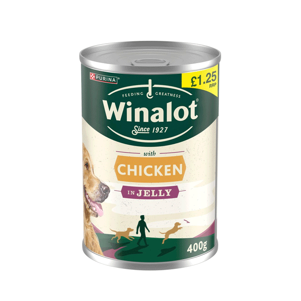 Purina Winalot With Chicken In Jelly Dog Food Tin 400g