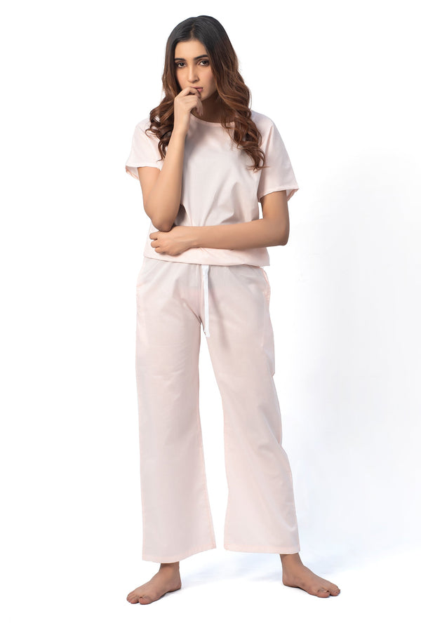 Creamy Peach Night suit