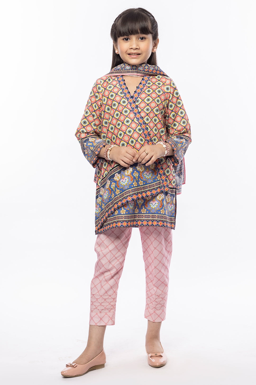 3PCS Digital Printed Lawn Shirt, Dupatta & Cotton Trouser SKU: SFRK-006
