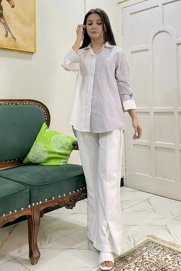 Urban Cut Chic & Comfy Cotton Yarn Dyed Premium Collar Top 1 Piece