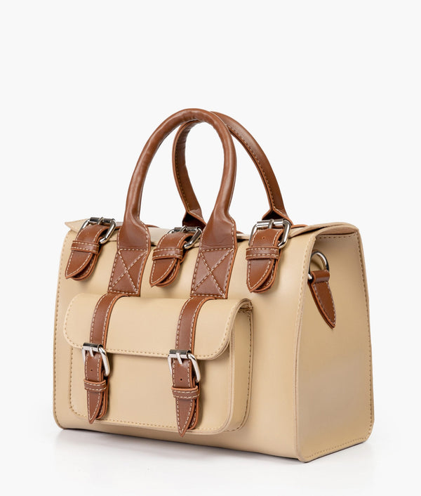 RTW Creation - Off-white with brown wilderness satchel bag