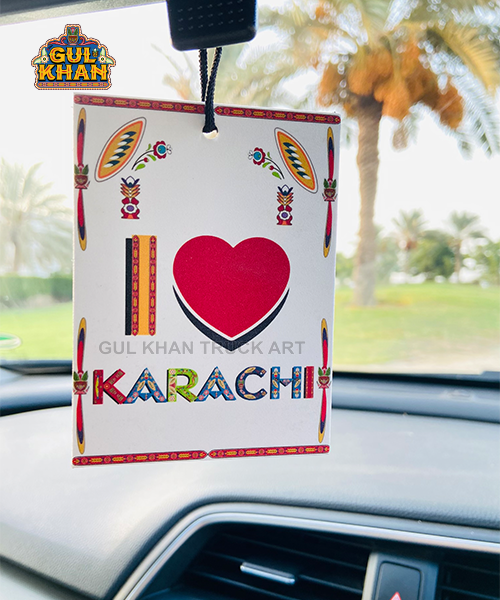 Car Hanging I Love Karachi Design Printed (Printed)