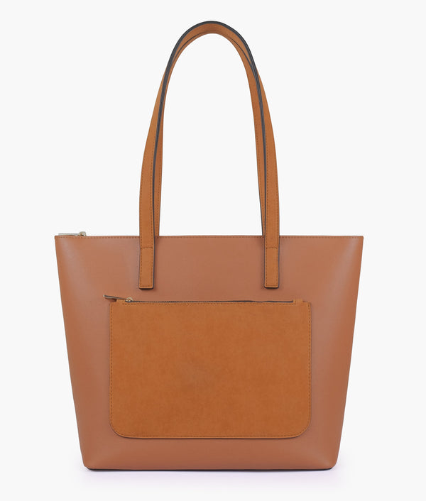 RTW Creation - Tan front pocket tote bag