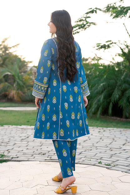 T-ALPRTW-059, Angrakha style  printed frock and trouser
