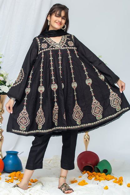 3PCS Jacquard Suit Shirt, Dupatta & Cotton Trouser SKU: EMB-038