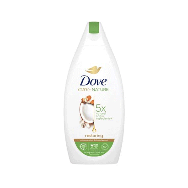 Dove Care By Nature Restoring With Coconut Oil & Almond Body Wash 225ml