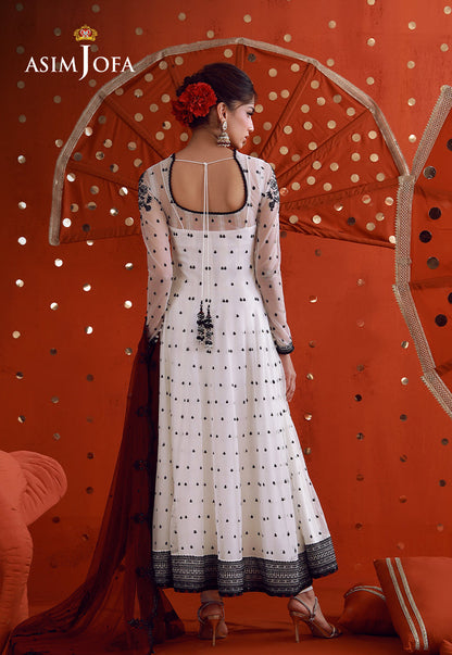 AJULFB-03 Embroidered Poly Net Unstitched 2 Pcs