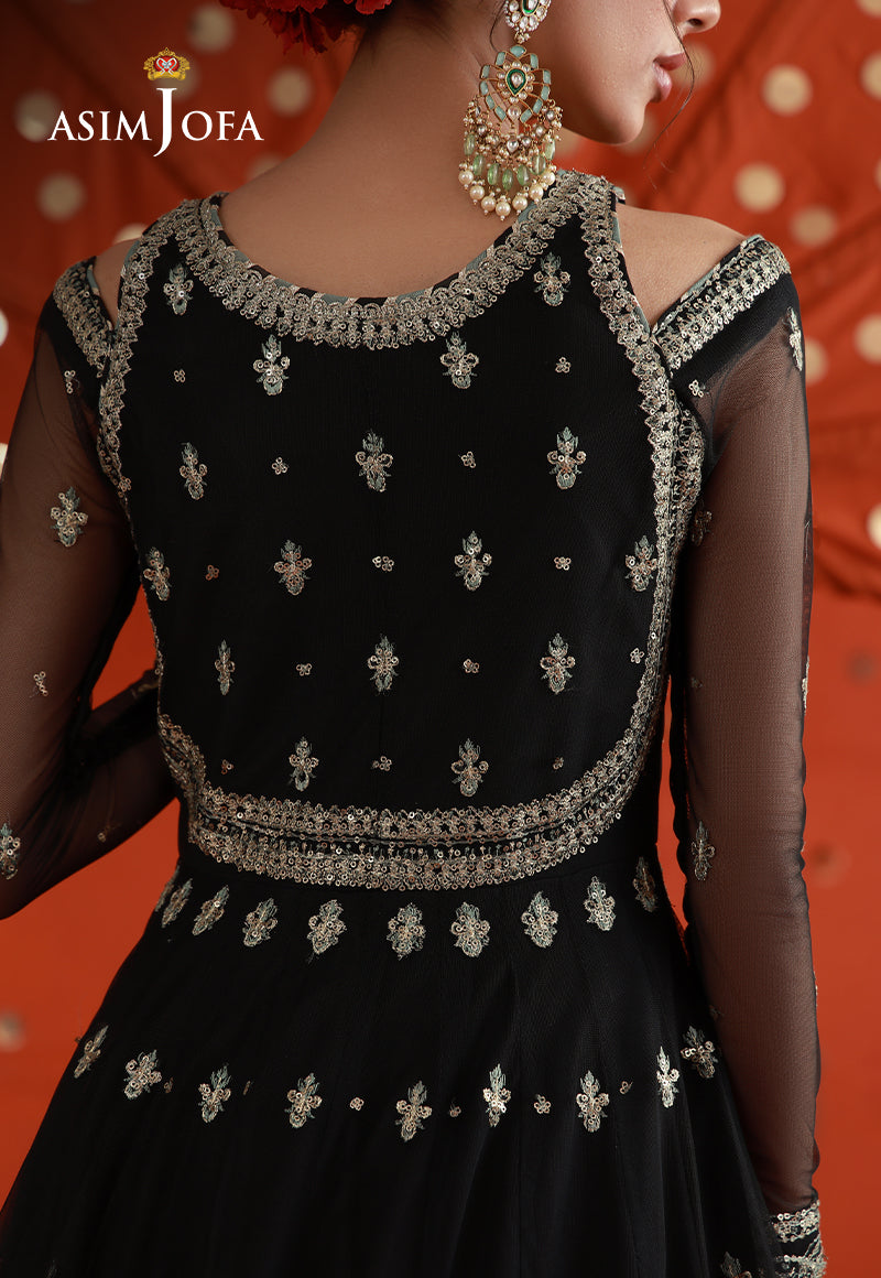 AJULFB-09 Embroidered Poly Net Unstitched 2 Pcs